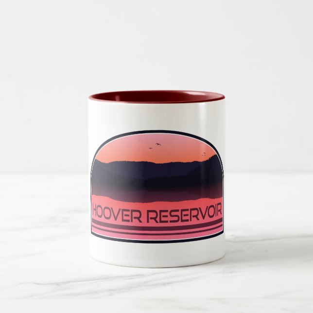 Tasse 2 Couleurs Hoover Réservoir Ohio Red Sunrise (Centre)