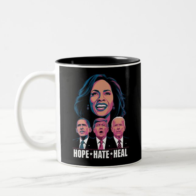 Tasse 2 Couleurs Hope Hate Heal Rise Kamala 2024 (Gauche)