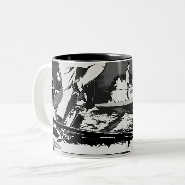 Tasse 2 Couleurs Hors des pistes - Skateboarder (Devant gauche)