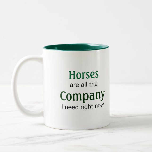 Tasse 2 Couleurs Horse-Lover : Les chevaux sont des compagnies (Gauche)