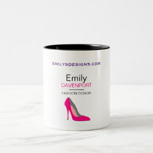 Tasse 2 Couleurs Hot rose Stiletto High Heel Shoe Chic Personnalisé