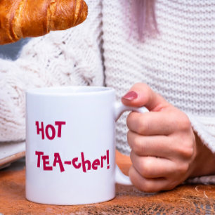 Tasse 2 Couleurs Hot Teacher - HOT TEA-cher drôle de jeu de mots