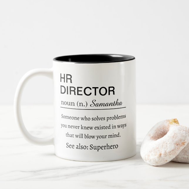 Tasse 2 Couleurs HR Director Dictionary Definition (Avec donut)