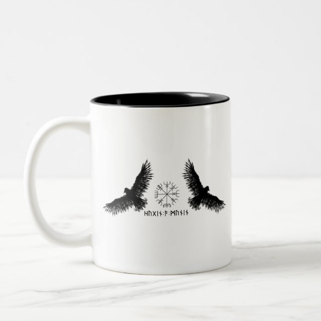 Tasse 2 Couleurs Hugin et MuninVegvisirAbbaye d'Odinsnoir (Gauche)