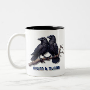 Tasse 2 Couleurs Huginn et Muninn Mug, Ravens d'Odin