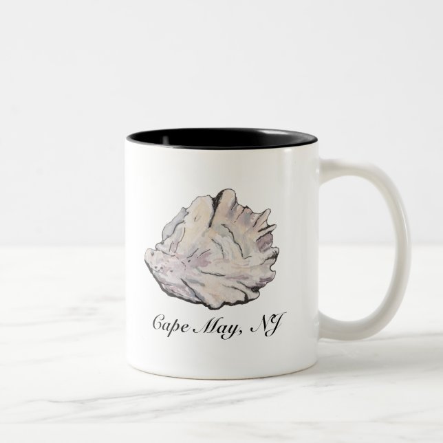 Tasse 2 Couleurs Huître simple et élégante (Droit)