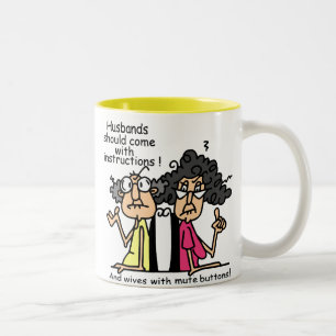 Tasse 2 Couleurs Humour d'attitude de maris et d'épouses