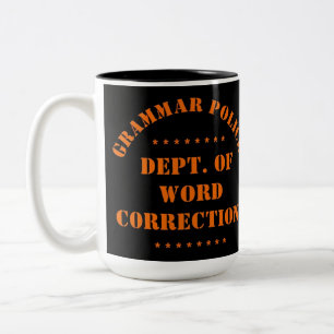 Tasse 2 Couleurs Humour de la police de grammaire