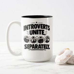 Tasse 2 Couleurs Humour d'Introverti Unis séparément Tee
