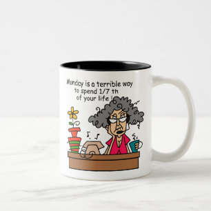 Tasse 2 Couleurs Humour du lundi