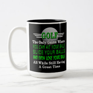 Tasse 2 Couleurs Humour Golf Balls