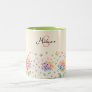 Tasse 2 Couleurs Hydrangeas aquarelle dans Pastel Bloom
