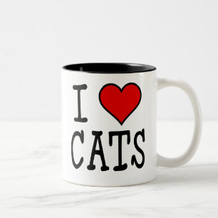 Tasse 2 Couleurs I chats de coeur