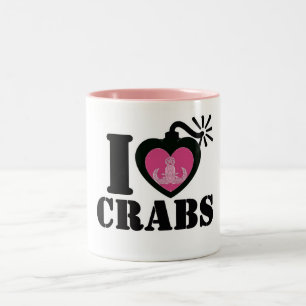 Tasse 2 Couleurs I crabes de coeur
