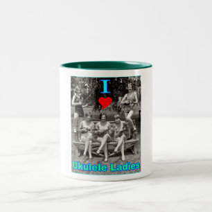 Tasse 2 Couleurs I dames d'ukulélé de coeur