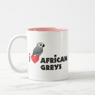 Tasse 2 Couleurs I gris africains de coeur