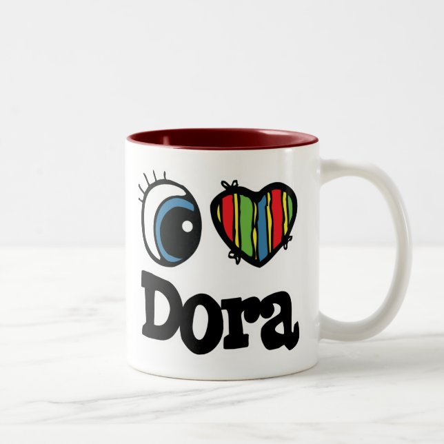 Tasse 2 Couleurs I Heart (Amour) Dora (Droit)