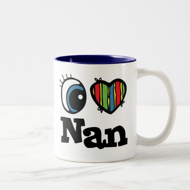 Tasse 2 Couleurs I Heart (Amour) Nan (Droit)