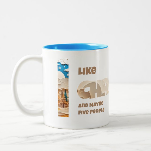 Tasse 2 Couleurs I Like Christmas and Maybe (Gauche)