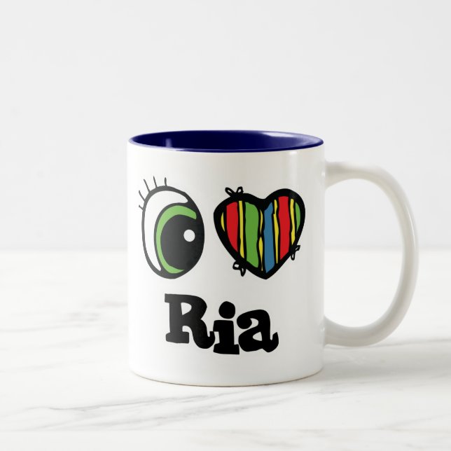 Tasse 2 Couleurs I Love (Coeur) Ria (Droit)