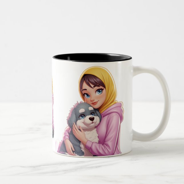 Tasse 2 Couleurs I love dog (Droit)