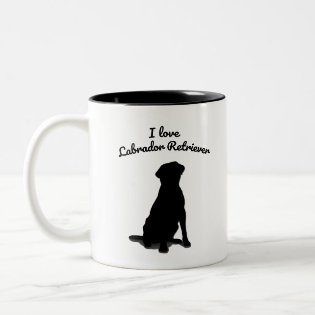Tasse 2 Couleurs I Love Labrador Retriever (Gauche)