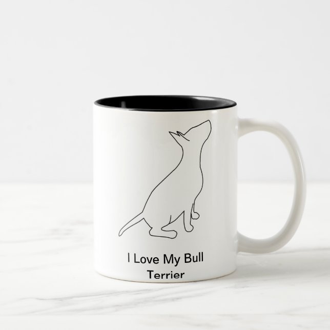 Tasse 2 Couleurs I Love My Bull terrier (Droit)