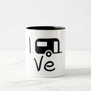 Tasse 2 Couleurs i love my caravan. J'aime le camping. Vacances