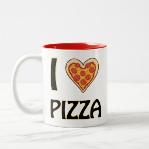 Tasse 2 Couleurs I love Pizza - Drôle Nourriture Cadeau