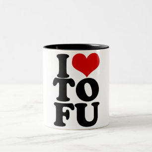Tasse 2 Couleurs I Love Tofu Funny Vegan humour