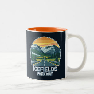 Tasse 2 Couleurs Icefields Parcours Alberta Canada Vista