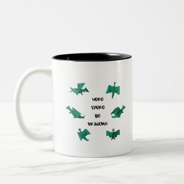 Tasse 2 Couleurs Ici il y ait des dragons (Gauche)