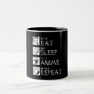 Tasse 2 Couleurs Idée cadeau Eat Sleep Anime Repeat Cosplayer