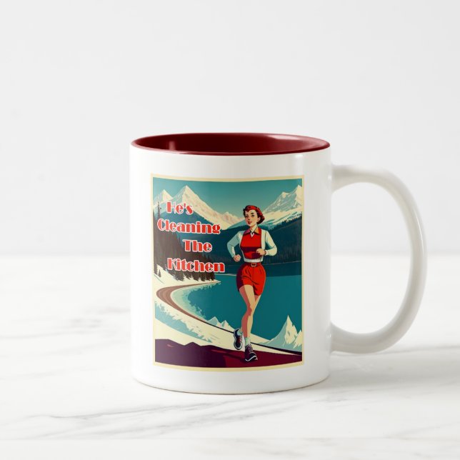 Tasse 2 Couleurs Il nettoie la cuisine Sassy Runner (Droit)