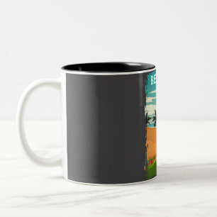 Tasse 2 Couleurs Île Bermudes Poster de voyage minima Vintage rétro