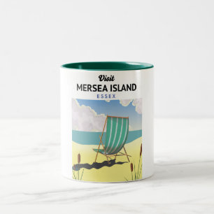 Tasse 2 Couleurs île de Mersia affiche de voyage Essex