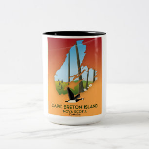 Tasse 2 Couleurs Île du Cap-Breton Nouvelle-Écosse Carte du Canada