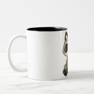 Tasse 2 Couleurs Illustration Adorable de Raton Laveur Dessinée à l