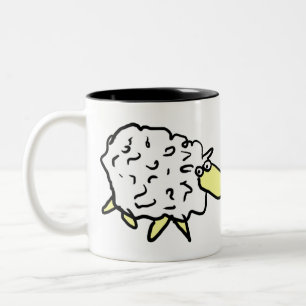 Tasse 2 Couleurs Illustration amusante de mouton sur une