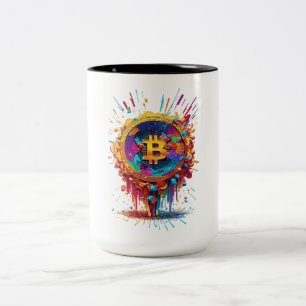 Tasse 2 Couleurs Illustration Bitcoin