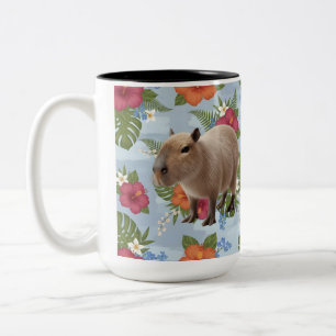 Tasse 2 Couleurs Illustration d'animal de capybara aquarelle mignon
