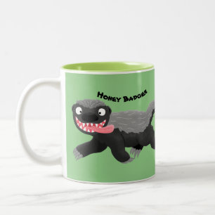 Tasse 2 Couleurs Illustration de blaireau au miel affamé