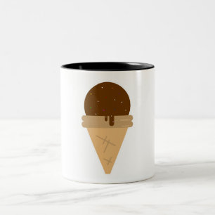 Tasse 2 Couleurs Illustration de clipart plat de glace