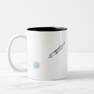 Tasse 2 Couleurs Illustration de concept avec virus et seringue
