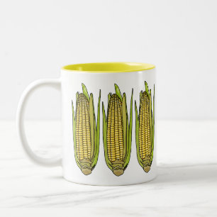 Tasse 2 Couleurs Illustration de dessin sur le maïs
