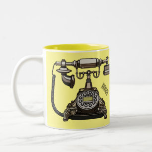 Tasse 2 Couleurs Illustration de dessin téléphonique