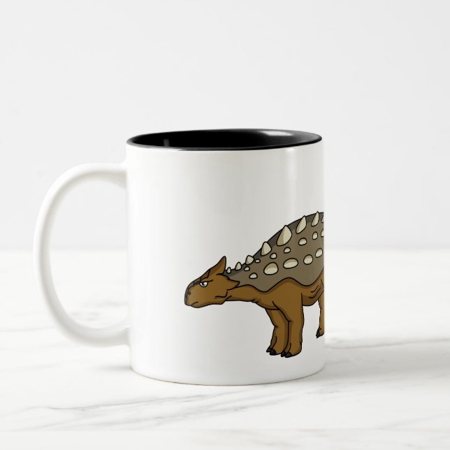 Tasse 2 Couleurs Illustration de dinosaure blindé Ankylosaurus (Gauche)