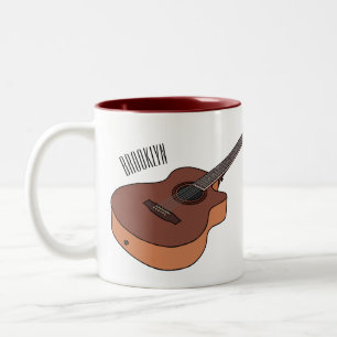 Tasse 2 Couleurs Illustration de guitare acoustique