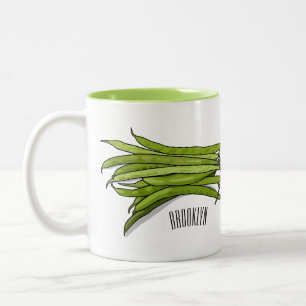 Tasse 2 Couleurs Illustration de haricots verts