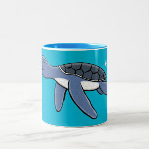 Tasse 2 Couleurs Illustration de la petite tortue de mer